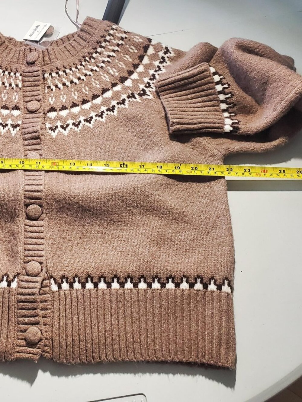 Sincerely Jules Brown Knit Fair Isle Cardigan NWT sz XL - Picture 7 of 16